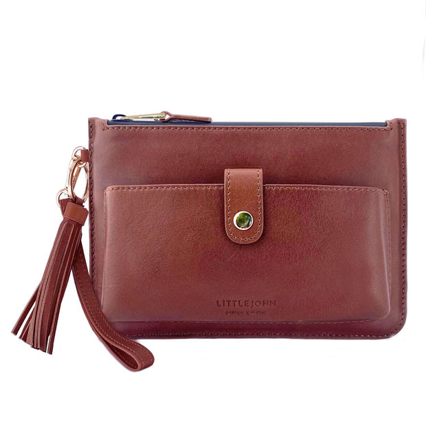 Vegan Leather Wristlet Purse for Women - Small Clutch Purse with Shoulder  and Wrist Straps